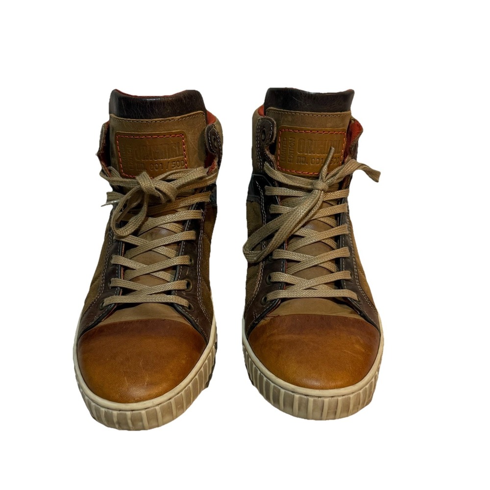 Bull Boxer Côte d'Azur Limited Edition 43‎ High Top Leather Tan Sneakers Shoes